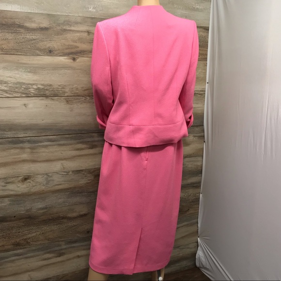 SAG HARBOR Women 2Piece Skirt/Blazer Suit Petite Pink Button Up - Picture 4 of 10